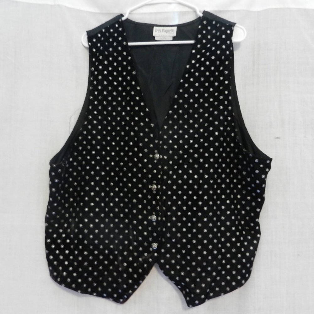 Vest Tres Paquette Velvet/Silver foil Size 1X -
